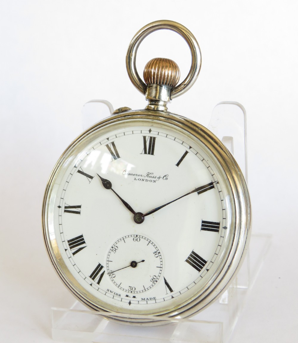 1914 Longines silver pocket watch for Camerer Kuss