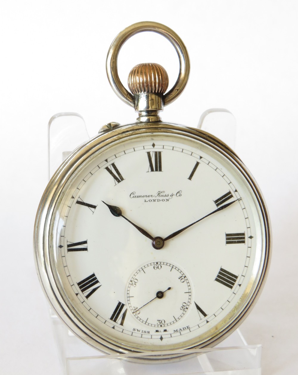 1914 Longines silver pocket watch for Camerer Kuss View II
