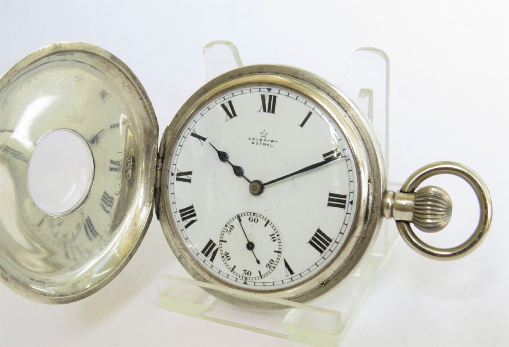1932 silver Coventry Astral hunter pocket watch View II