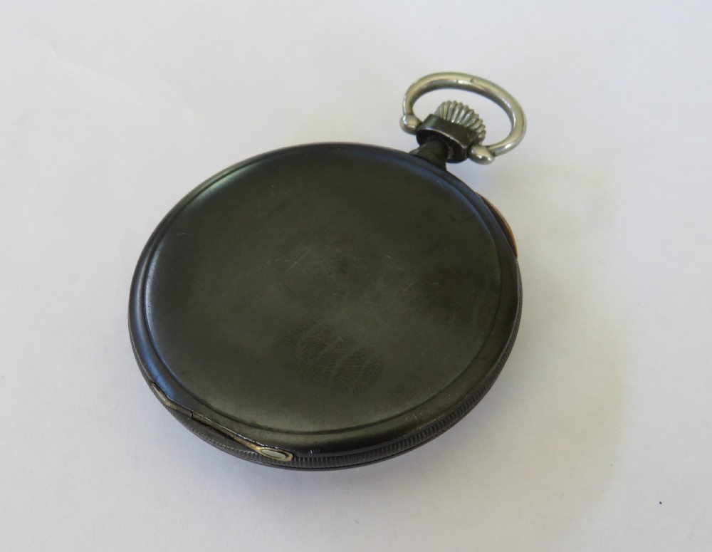 1930s Cyma gun metal pocket watch View IV