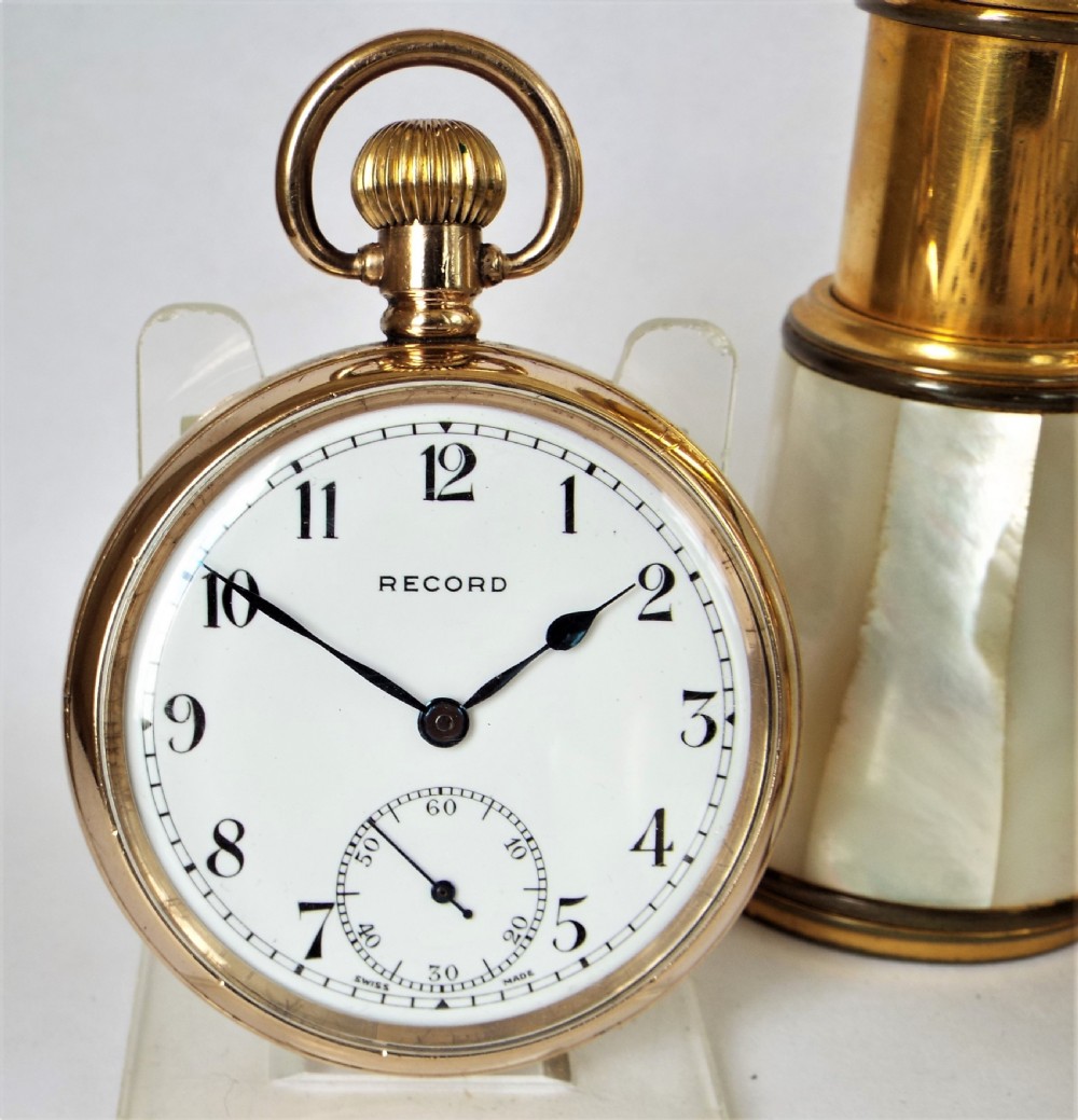 1930s Record stem winding pocket watch.