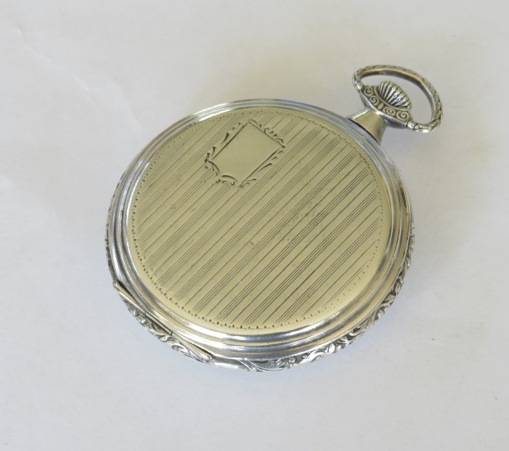 1928 silver Orator pocket watch View V