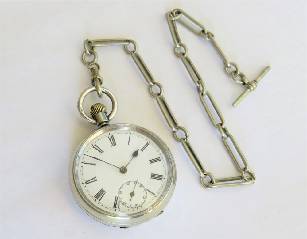 Antique Omega pocket watch and chain View II