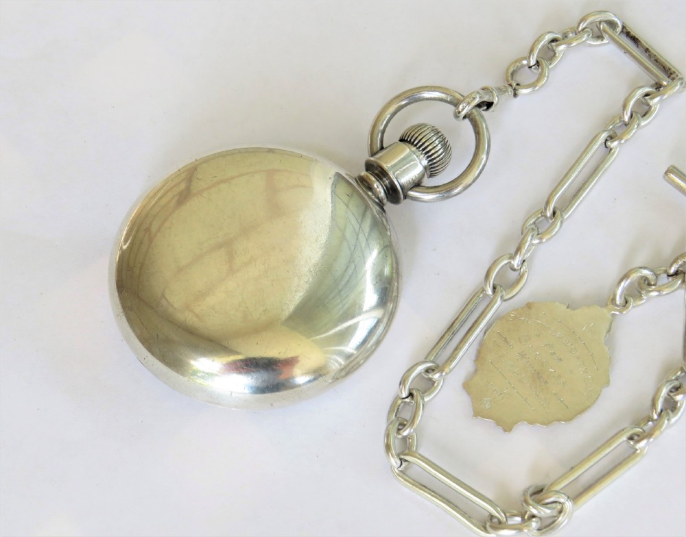 Waltham Sterling pocket watch and chain View II