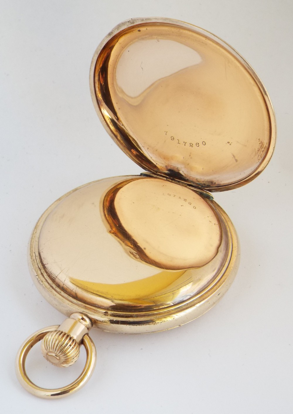 1920s Electa full hunter pocket watch. View IV