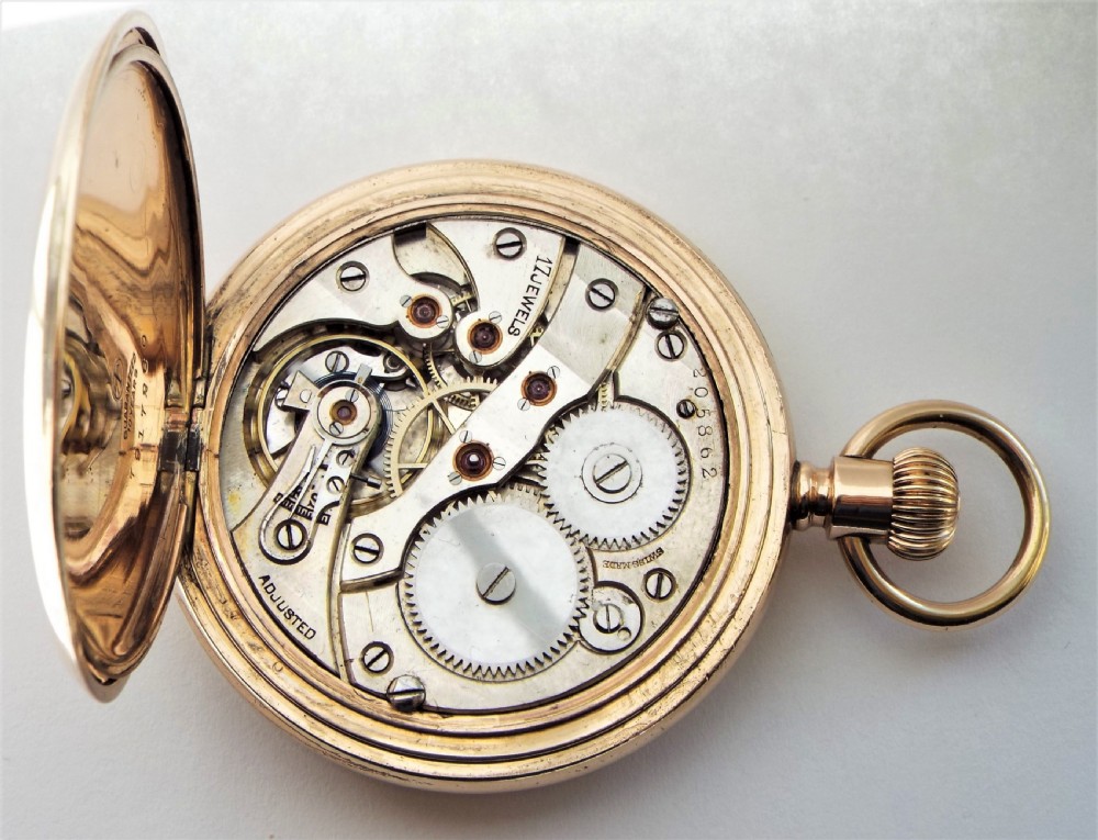 1920s Electa full hunter pocket watch. View VI