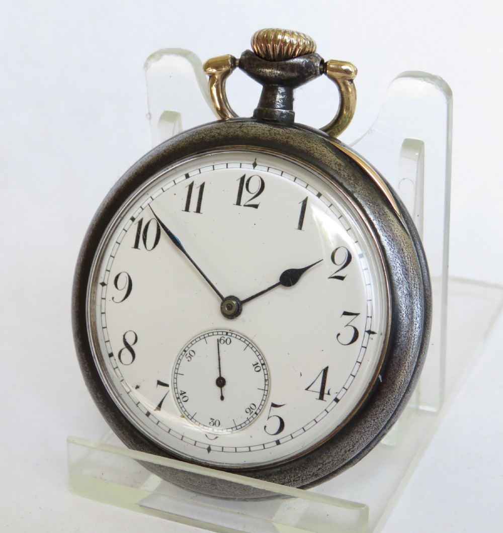 Antique Omega gun metal pocket watch, c1910