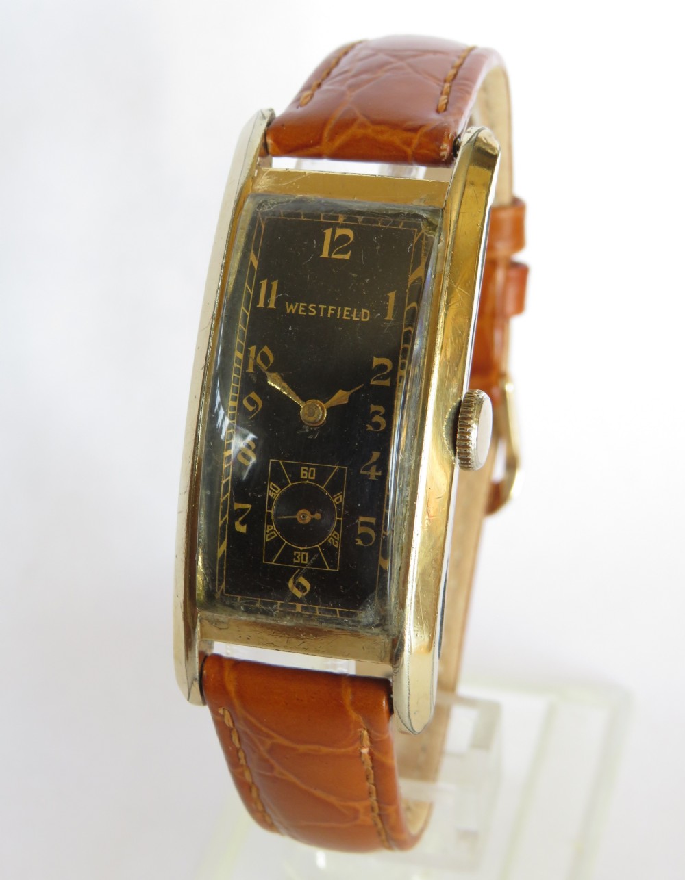 1935 Westfield Art Deco curvex wrist watch, Bulova