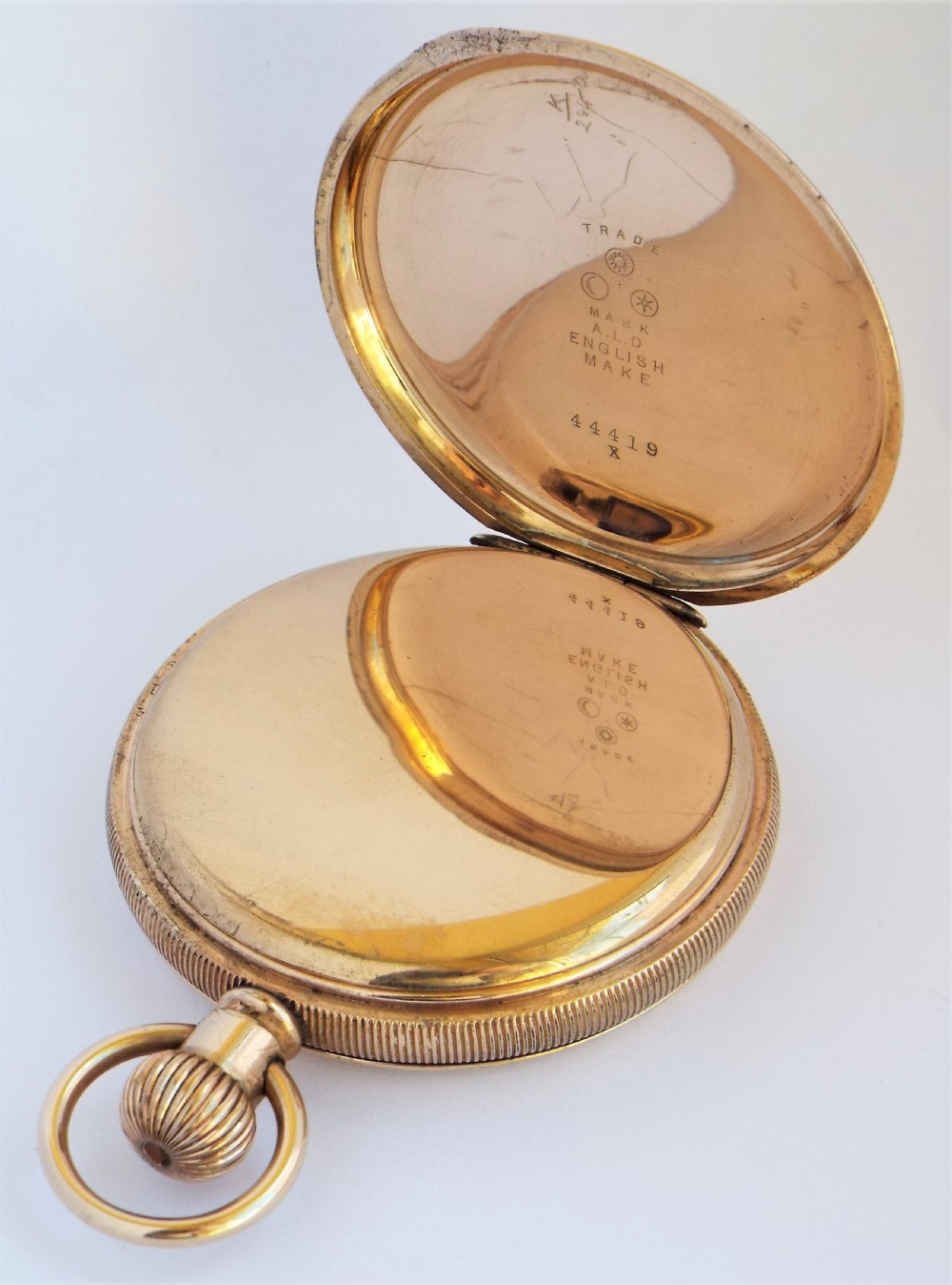 Antique Waltham Traveler full hunter pocket watch. View IV