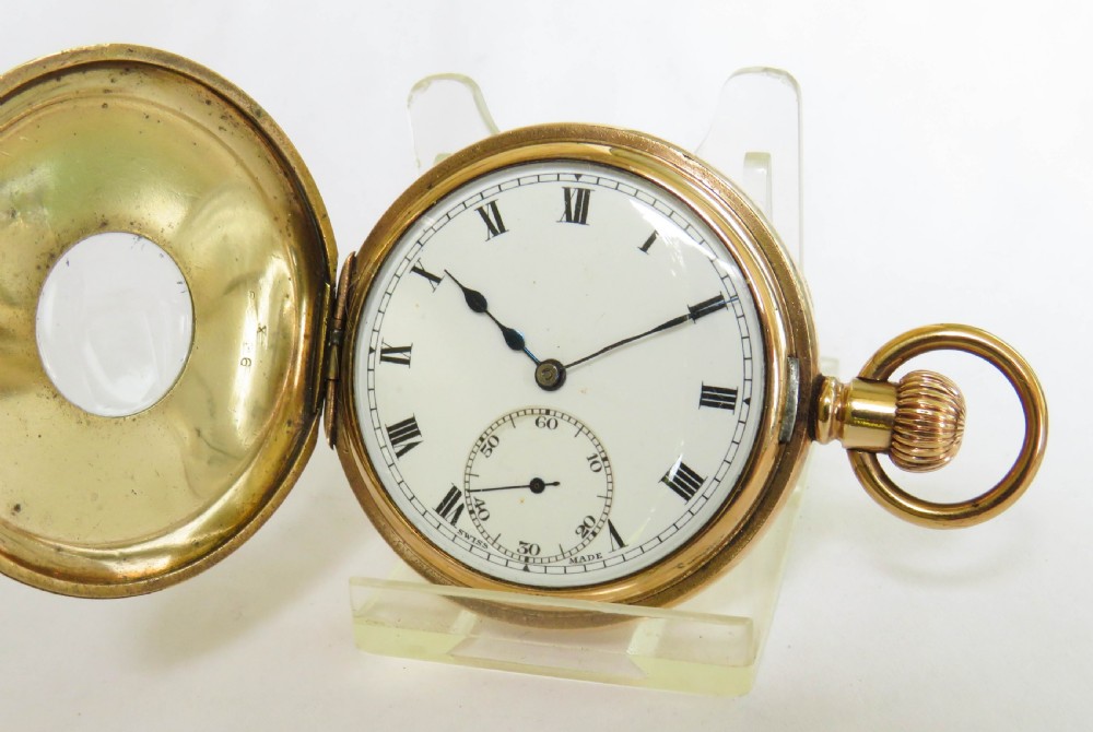 1930s Vertex half hunter pocket watch View II