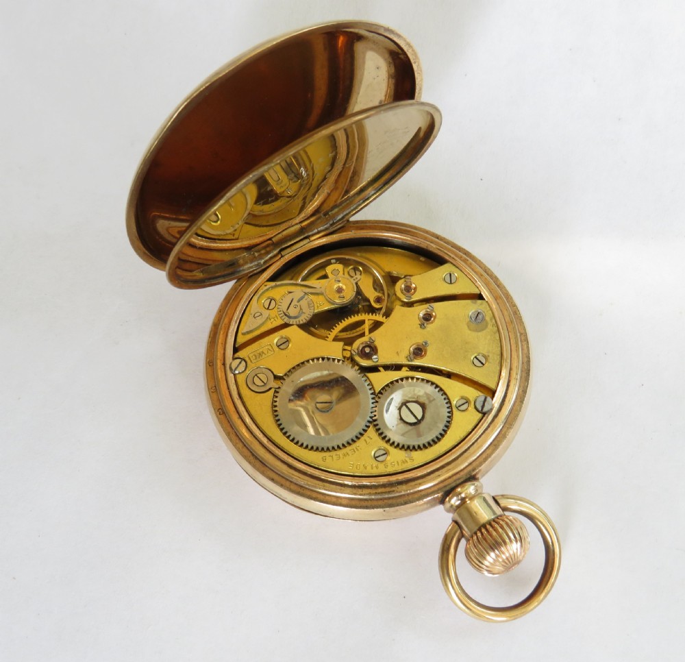 1930s Vertex half hunter pocket watch View III