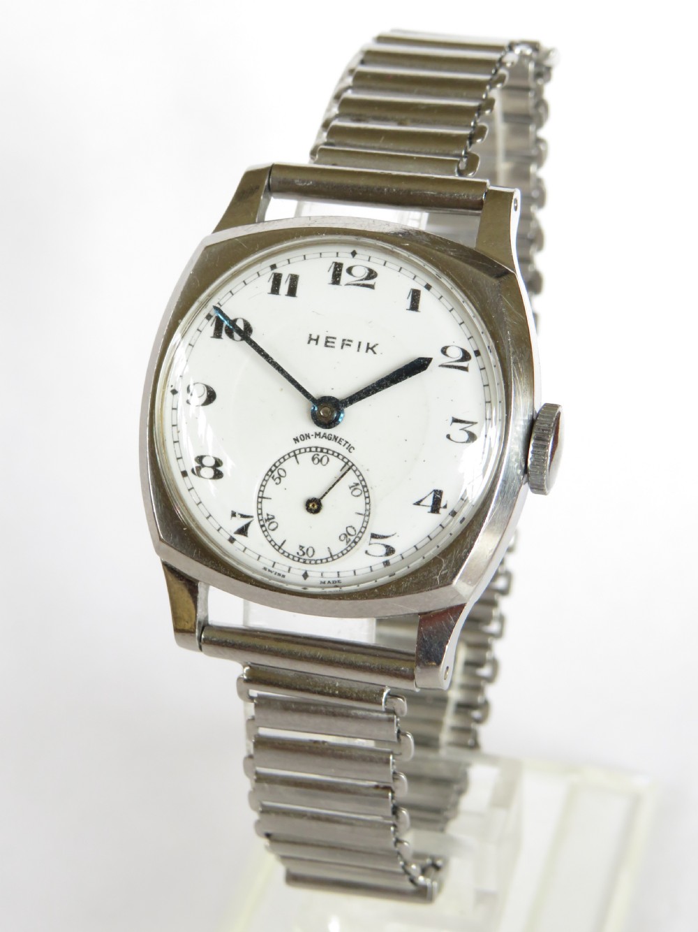 Gents 1940s Hefik watch, Bonklip strap