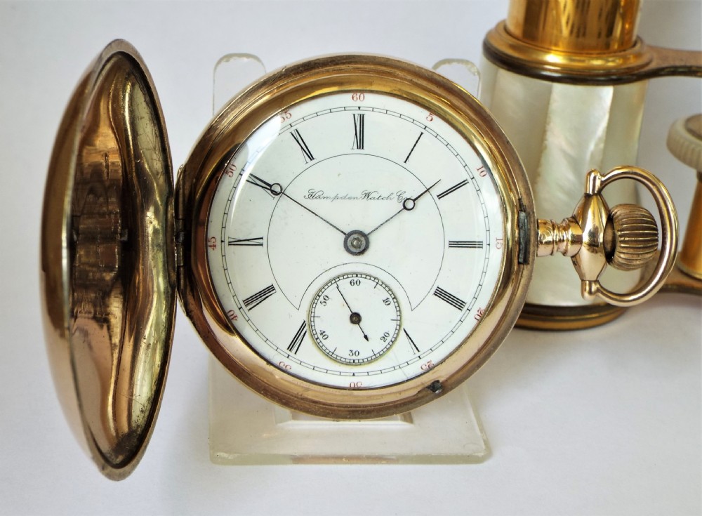 Large antique Hampden full hunter pocket watch, 1903.