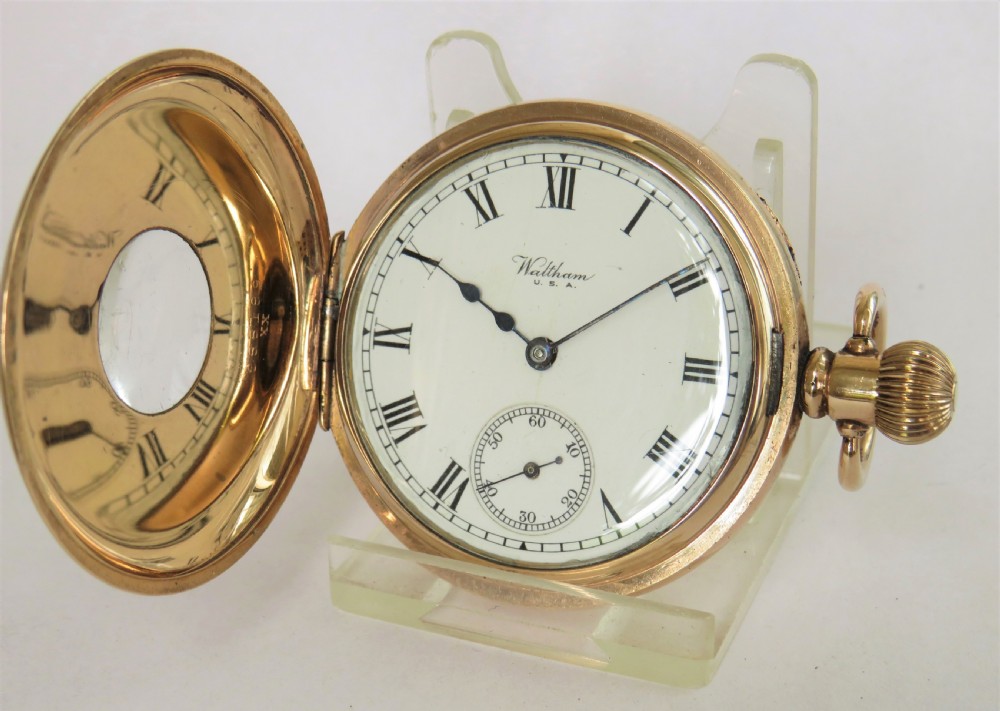 Antique Waltham Bartlett half hunter pocket watch View II