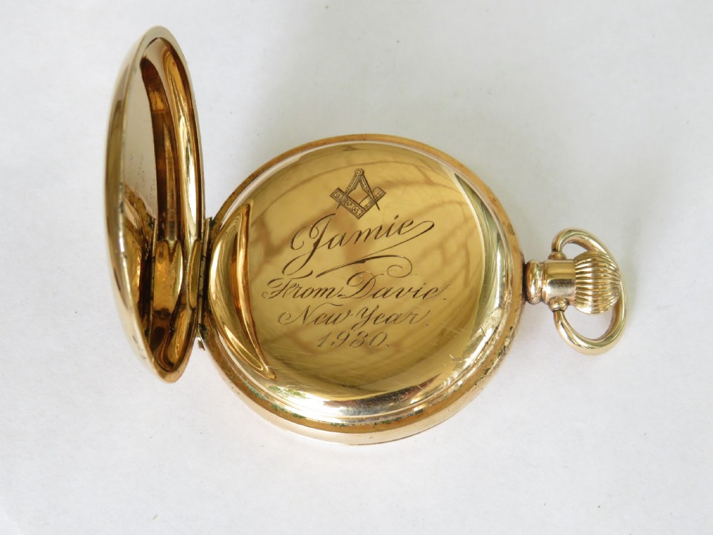 Antique Waltham Bartlett half hunter pocket watch View III