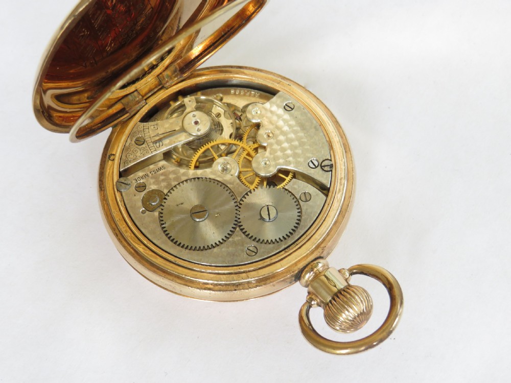 Cyma half hunter pocket watch, Scots Fusiliers history View V