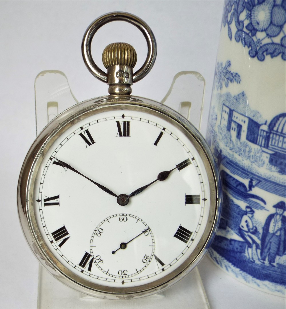 Antique 1920s silver pocket watch by Revue Thommen.