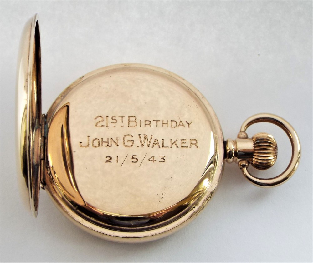 1940s Cyma full hunter pocket watch.  View V