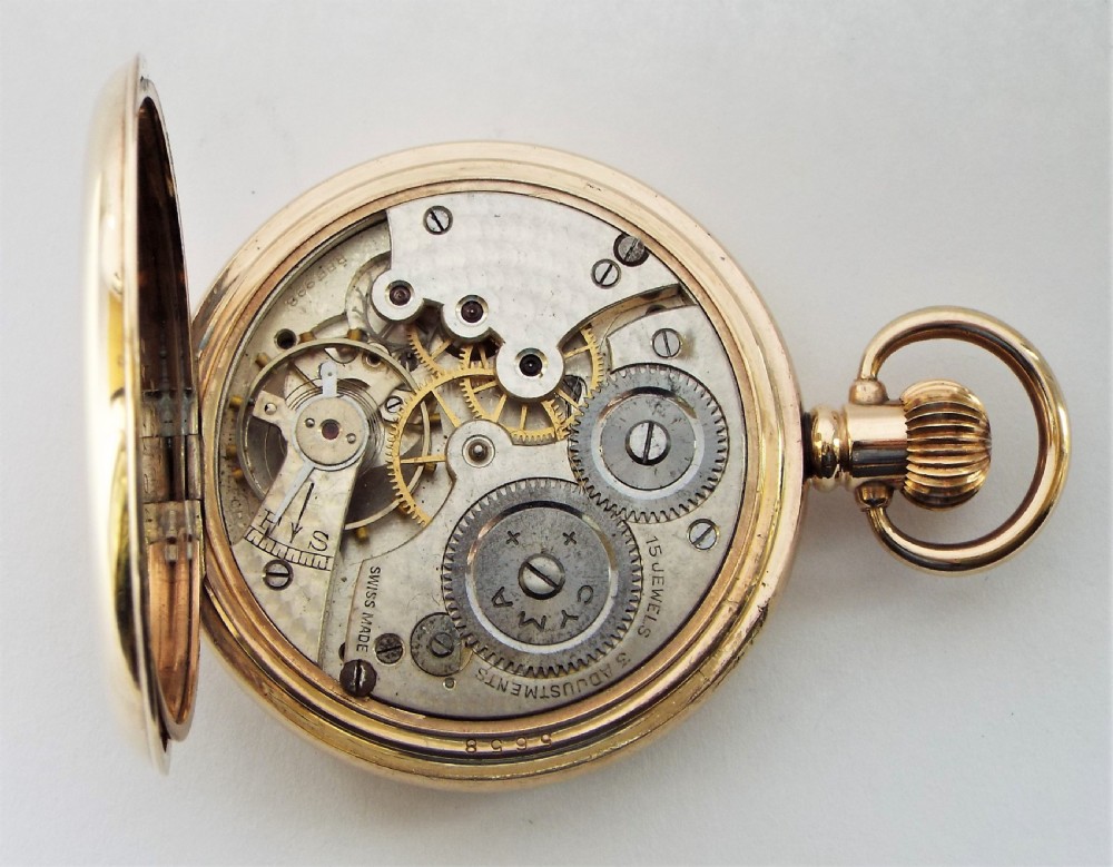 1940s Cyma full hunter pocket watch.  View VI