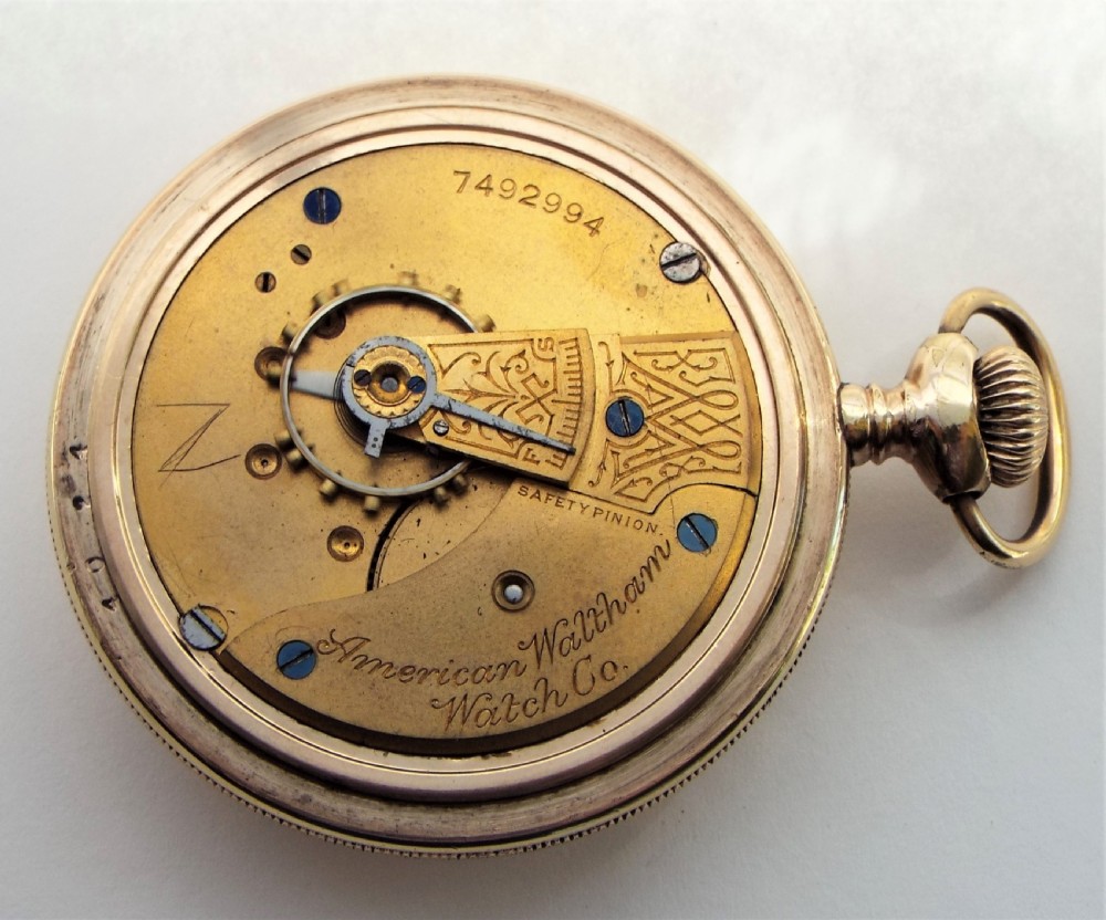 Large antique 1897 Waltham pocket watch. View IV