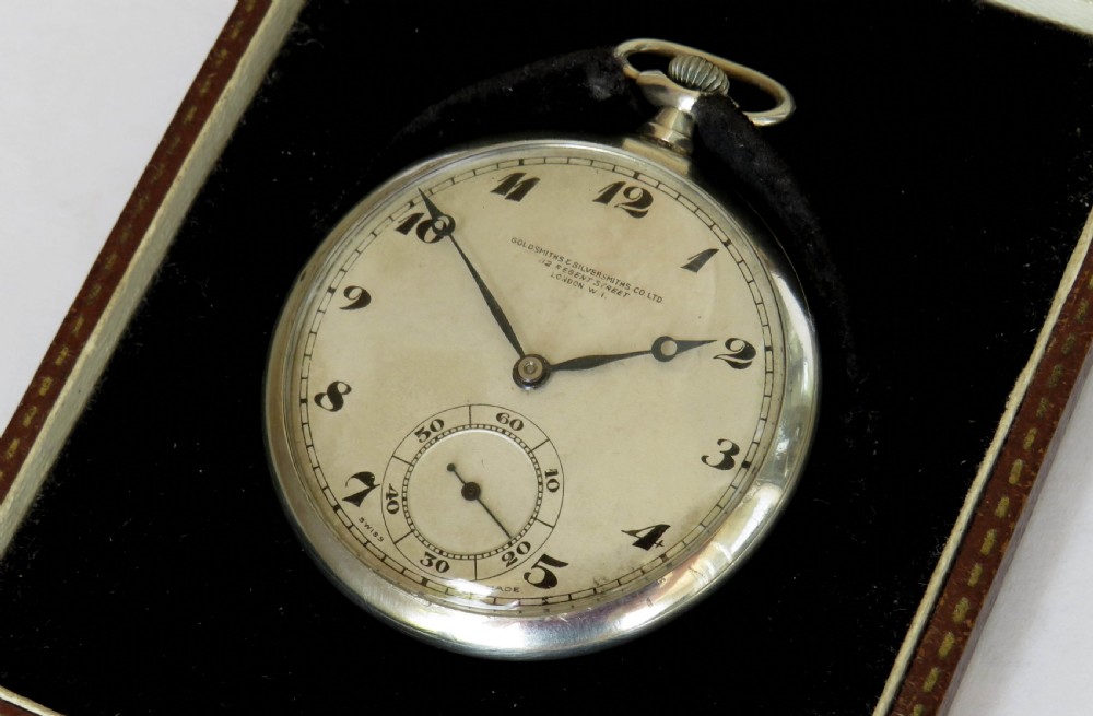 1931 silver pocket watch from Goldsmiths & Silversmiths View II