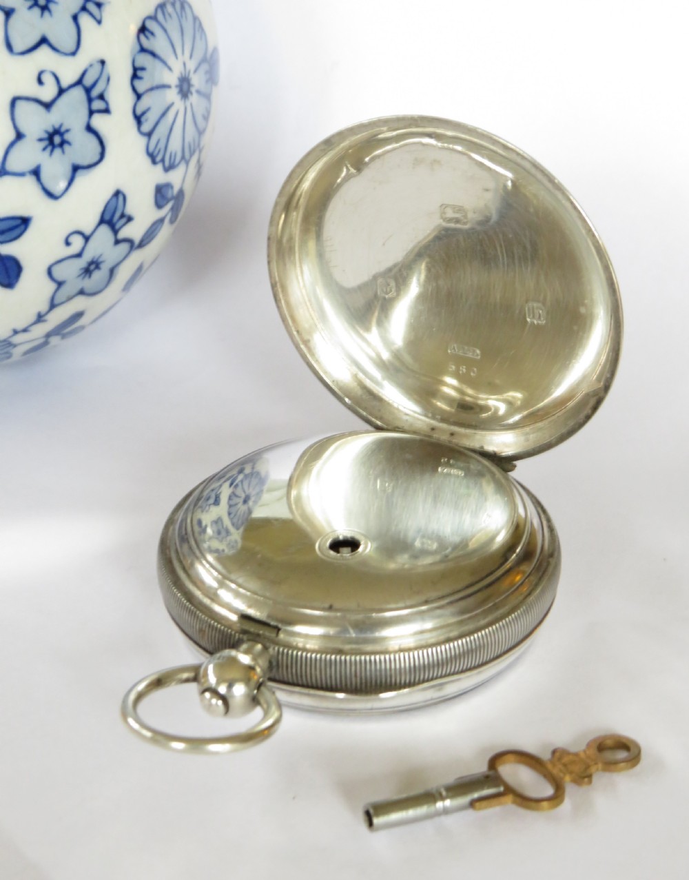 Antique Swiss silver pocket watch, circa 1907. View IV