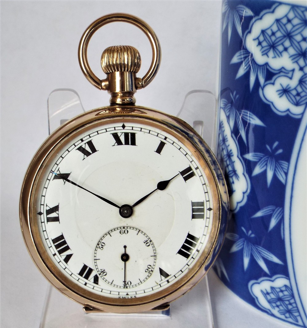  A 1930s Swiss stem winding pocket watch.