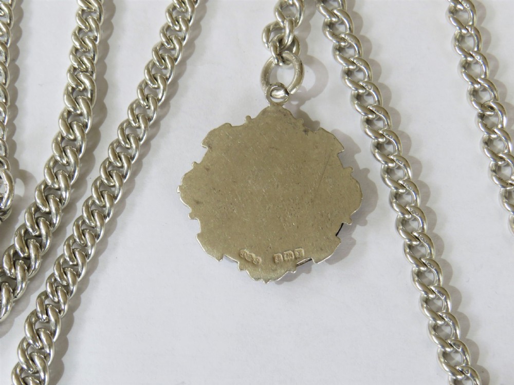 Antique silver double pocket watch albert chain View III