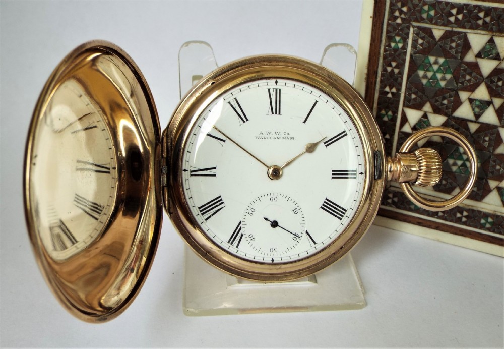 Antique 1899 Waltham full hunter pocket watch.