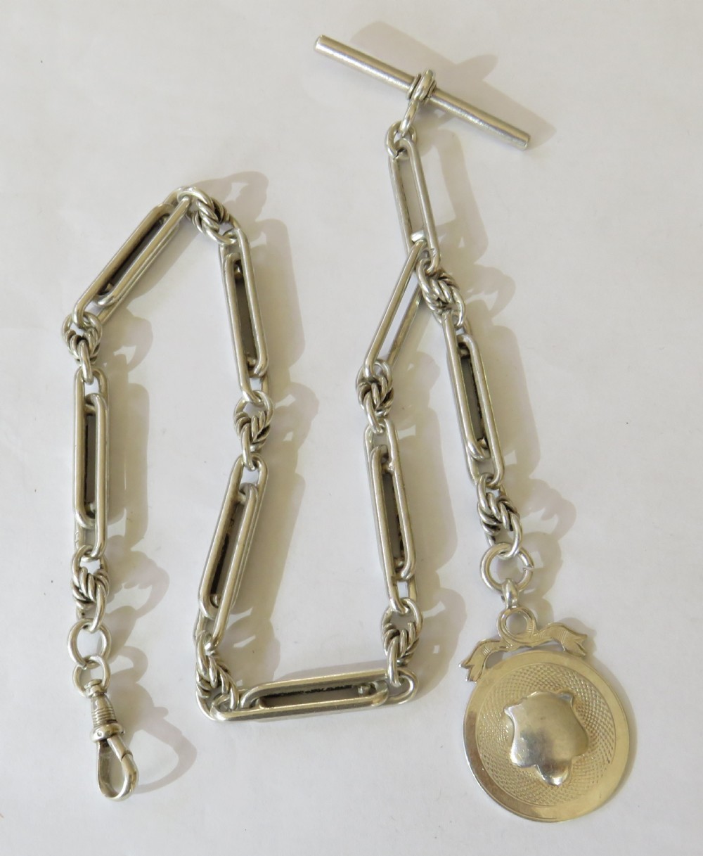 Antique silver pocket watch albert chain and Hereford fob