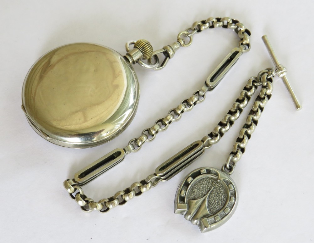1920s Craven pocket watch and chain. View II