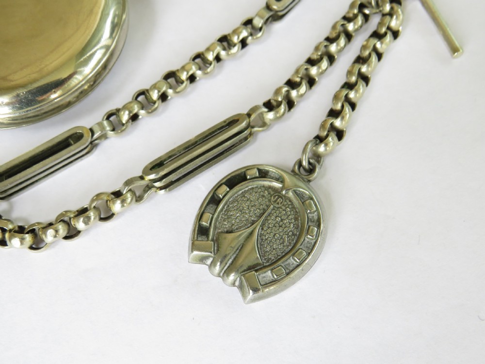 1920s Craven pocket watch and chain. View III