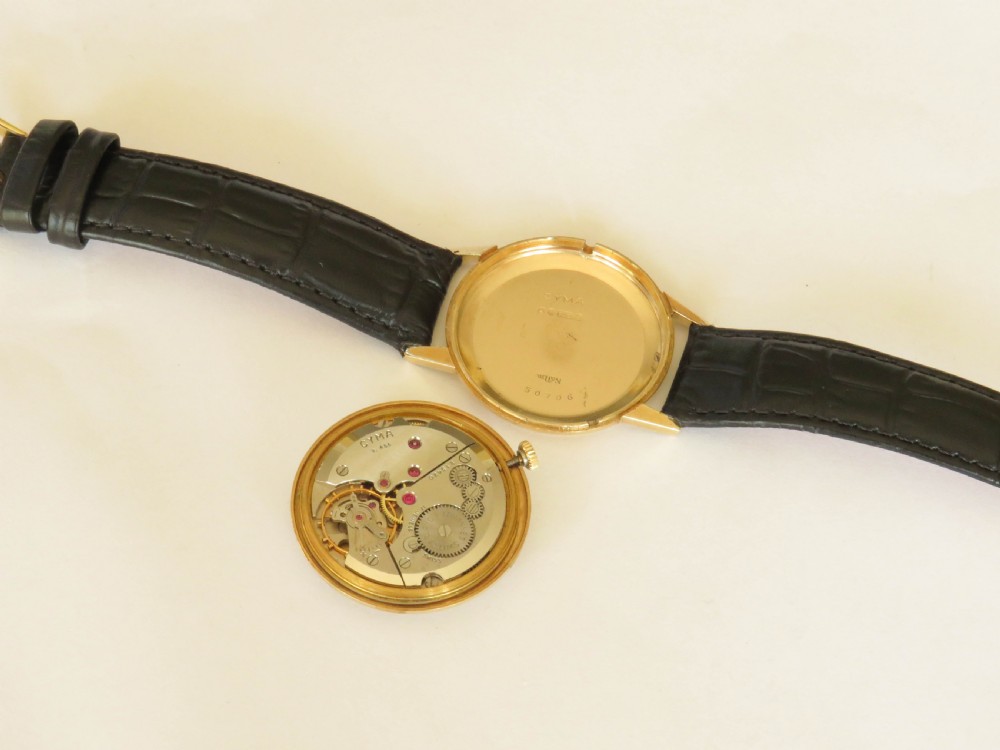 Gents 9 carat gold Cyma wrist watch, 1966 View IV