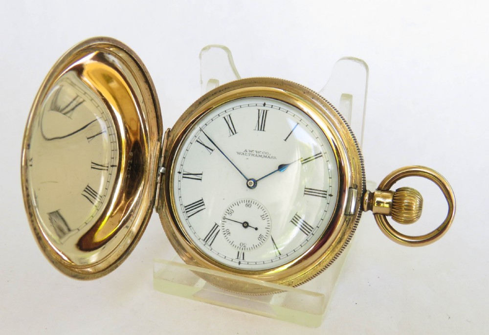 Antique Waltham Ensign full hunter pocket watch.