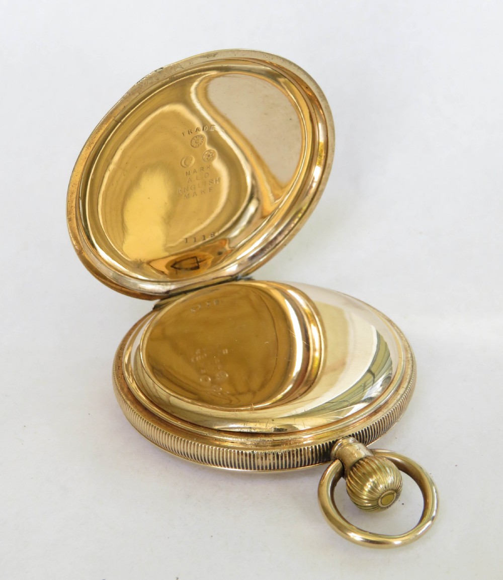 Antique Waltham Ensign full hunter pocket watch. View IV