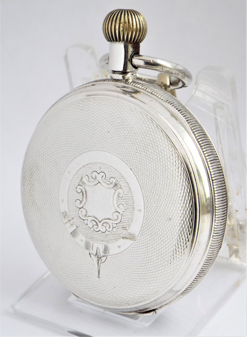Antique 1915 Silver Limit pocket watch & chain. View III