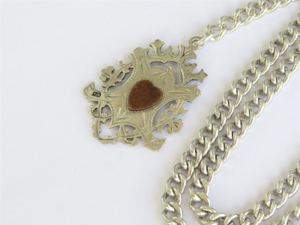 1930 silver double chain and albert View IV