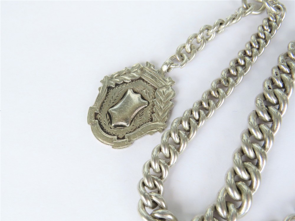 Antique single silver watch chain View III