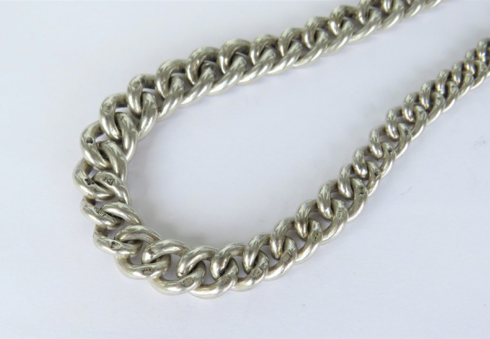 Antique single silver watch chain View IV