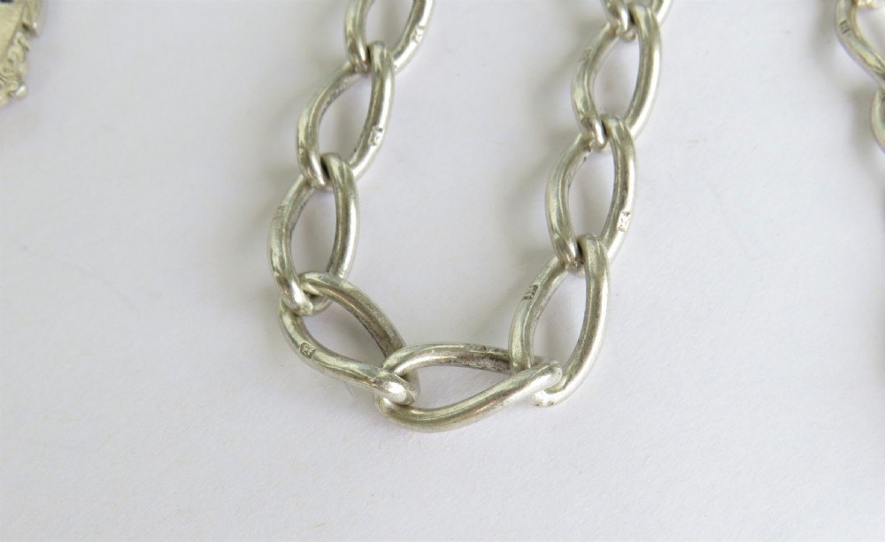 Antique silver watch chain and fob View IV