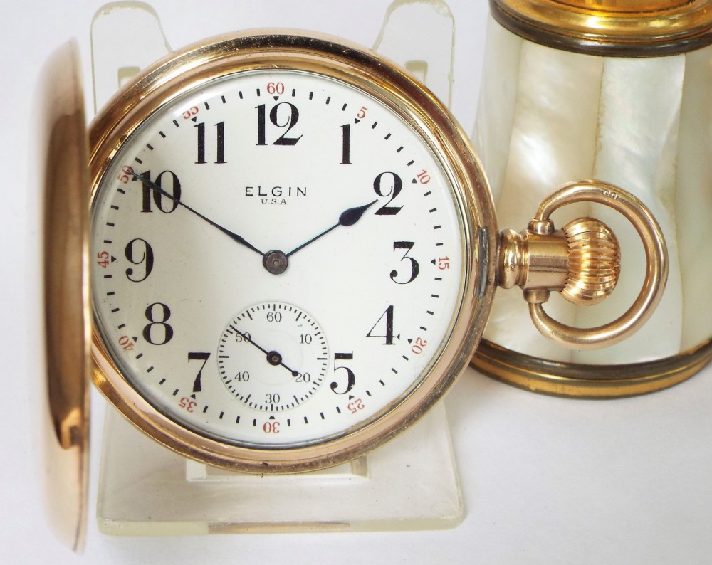 Antique 1918 Elgin full hunter pocket watch.  