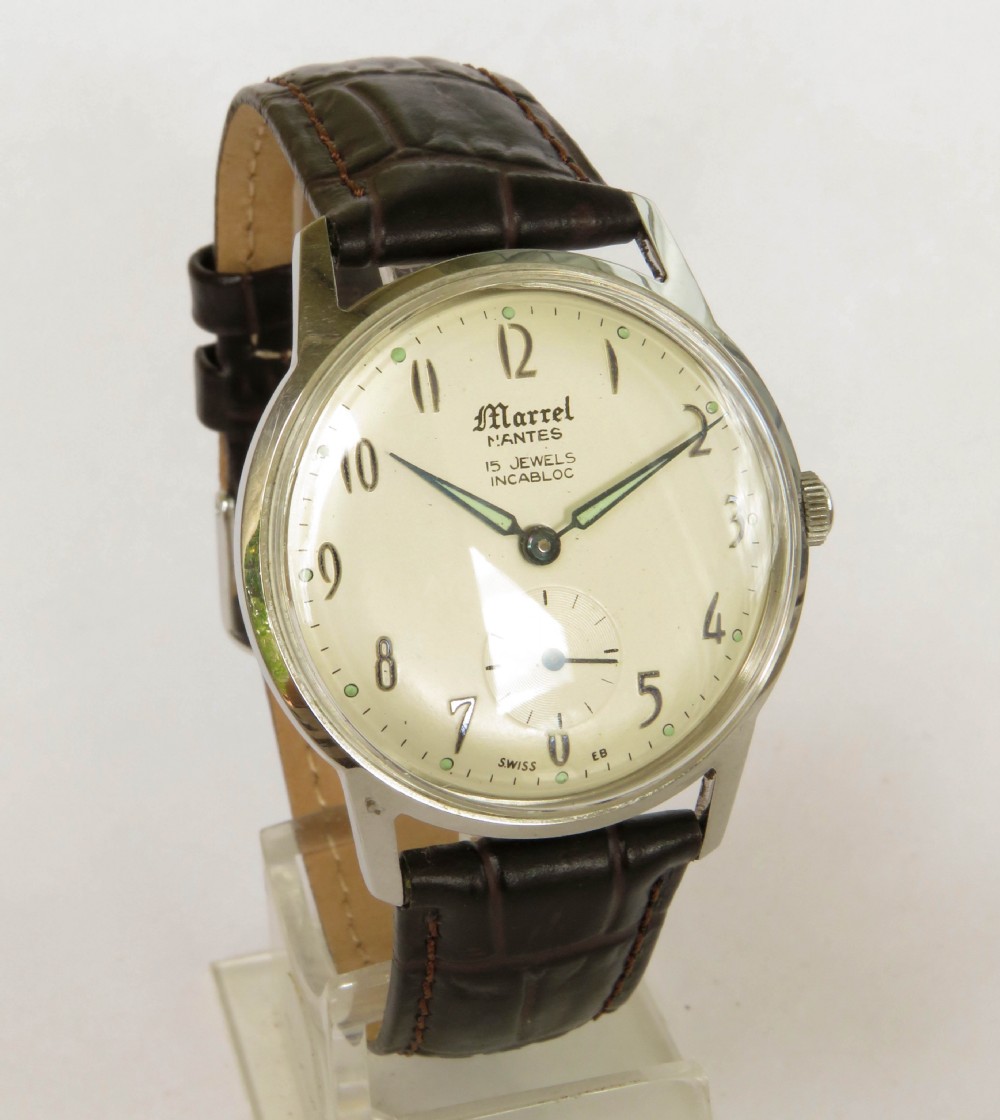 Gents 1940s wrist watch, Marrel of Nantes View VII