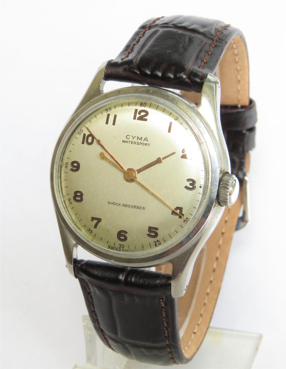 Gents 1940s Cyma Watersport wrist watch, lovely condition