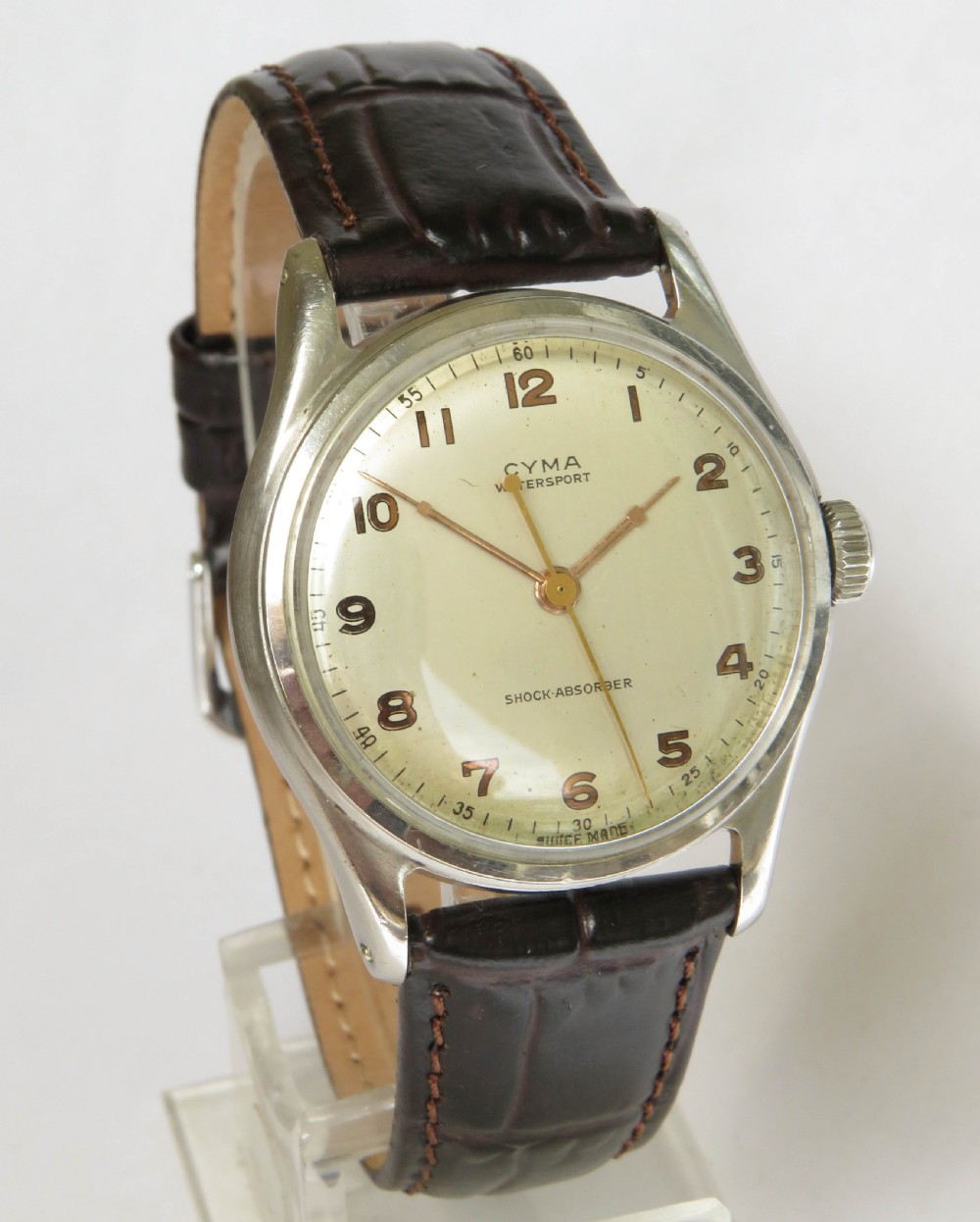Gents 1940s Cyma Watersport wrist watch, lovely condition View II