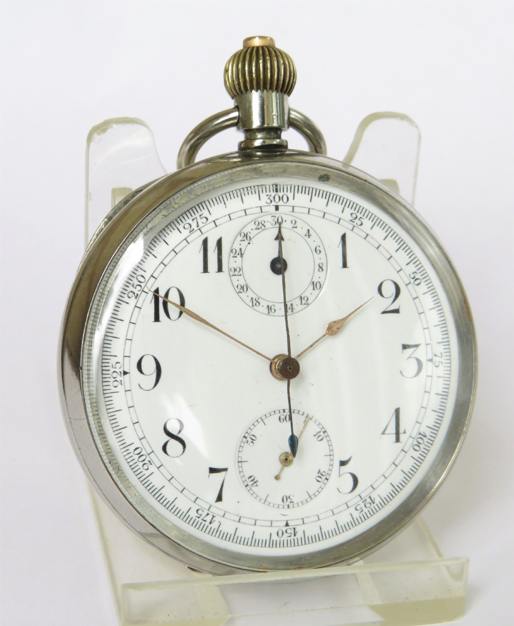 Minerva chronograph pocket watch, c1920 View II