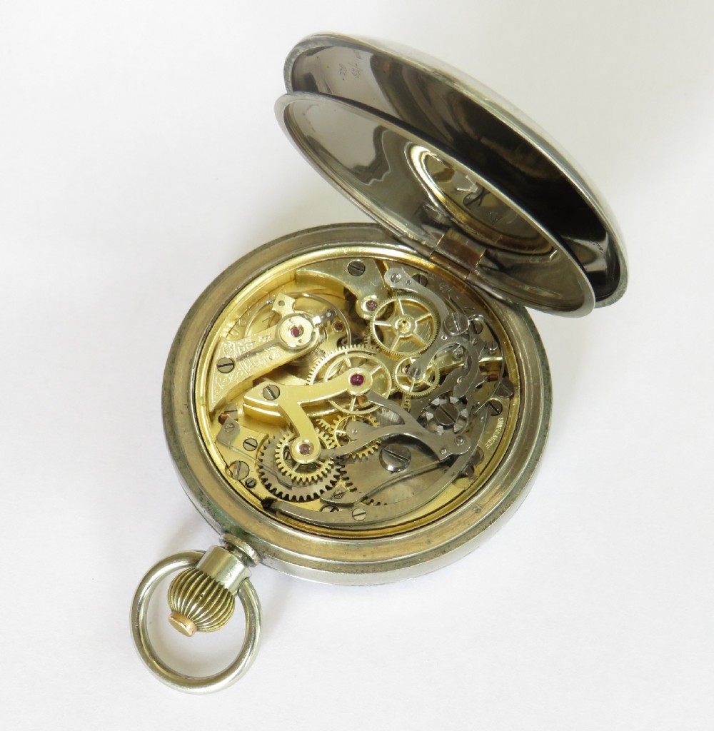 Minerva chronograph pocket watch, c1920 View V