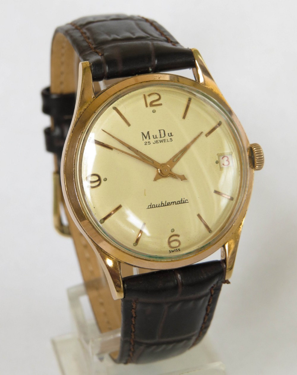 Gents 1950s MuDu Doublematic wrist watch View II