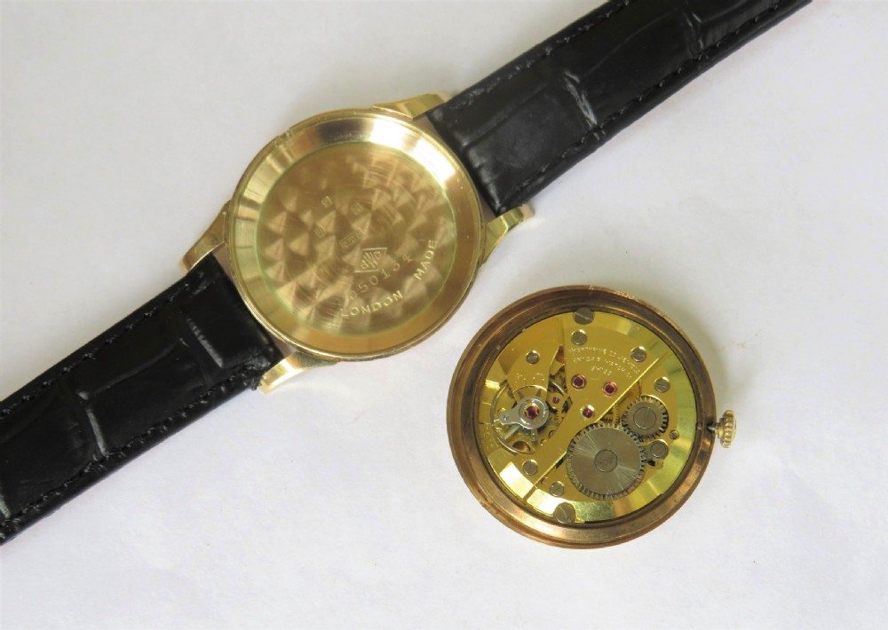Gents 9ct gold Enicar Ultrasonic wrist watch, 1956 View III