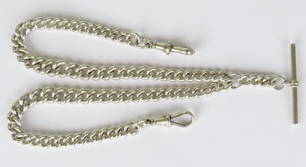 1933 silver double pocket watch chain