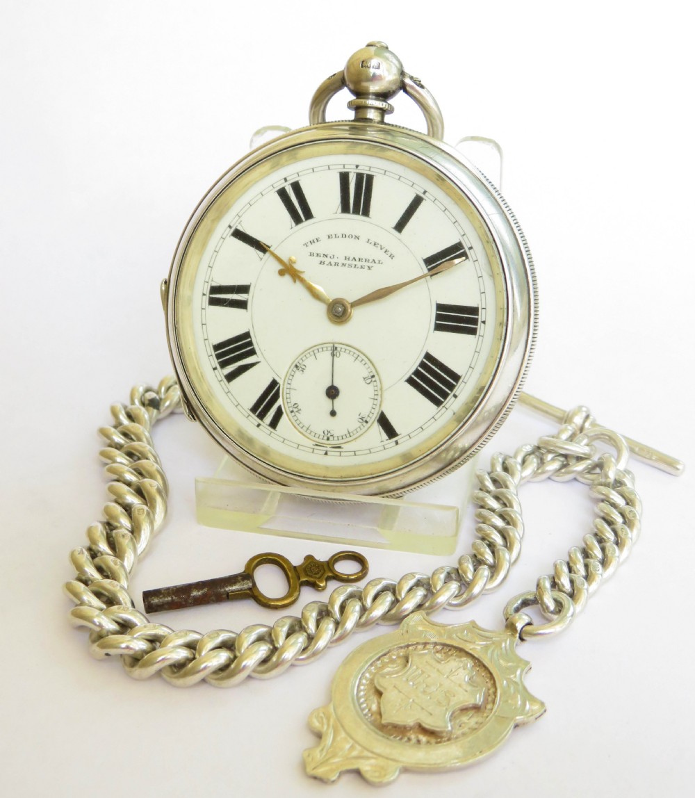 Large antique The Eldon Lever pocket watch and chain
